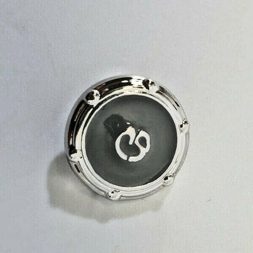 KSD St. John Replacement Button Round Gold Plate Silver Gray Enamel 20mm NEW - Picture 2 of 4