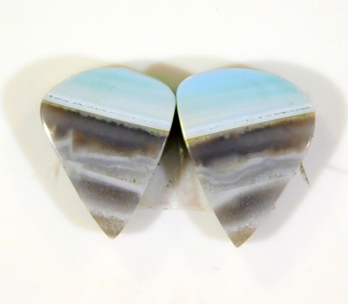18 Cts 100% Natural Blue Opal Pair Fancy Cabochon Gemstone Jewelry Making DH=354 - Picture 1 of 6