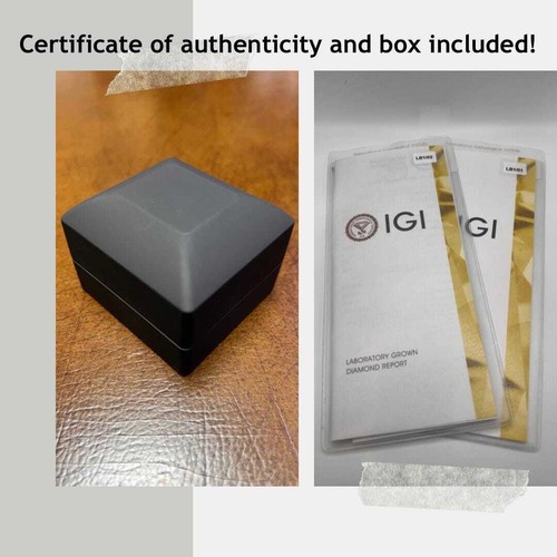 Pendientes de diamantes, 2 tachuelas redondas CTW, oro 14K cultivado en laboratorio, certificados, 1 quilate cada uno - Imagen 10 de 10