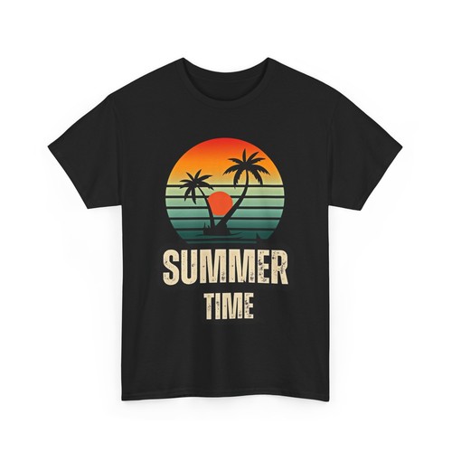 Fun Retro Summer Sunset Graphic Tee Escape Beach Vibes Vintage Palms Unisex Gift - Picture 14 of 37