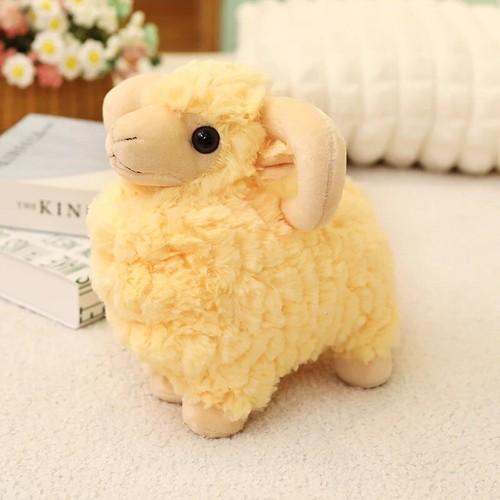 Sheep Lamb Yellow 10 Inch Stuffed Animal Plush Toy Toddler Fluffy Doll Kids Gift - Imagen 1 de 4