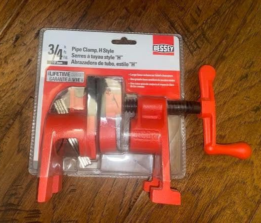 BESSEY 3/4 in Black H-Style Pipe Clamp Set for Secure Woodworking