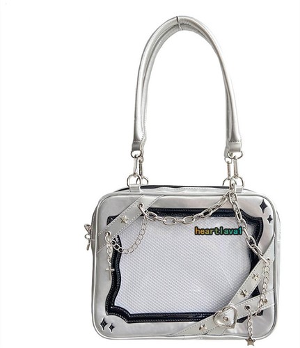 Gothic Square Shape Badge Itabag Lolita Girl PU Crossbody Shoulder Bags Handbags - Picture 12 of 16