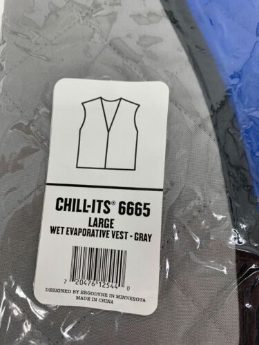 Ergodyne Chill-ITS 6665 Large Wet Evaporative Cooling Vest Gray - Picture 2 of 5