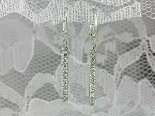 1,50 ct runder Schliff Laborgefertigt Diamant Ohrhänger 14 K Weißgold plattiert - Bild 4 von 4