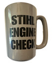 STIHL Engine Check Coffee Mug Gray Black Text Mechanic Humor Chainsaw Gift Cup