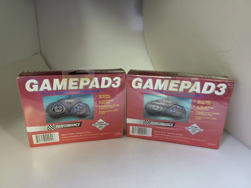 2 NEW 3 Button Controller Gamepad W/Slow + Turbo + Joystick for Sega Genesis #8M - Image 2 of 4