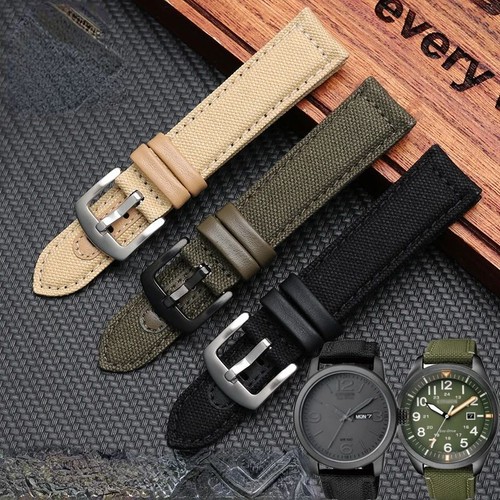 Canvas Watch Strap Colorful Nylon Waterproof Steel Buckle Wrist Band 20-24mm - Bild 2 von 17