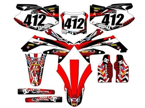 2008-2009 CRF 250 R MAYHEM Red Senge Graphics Kit Compatible with Honda - Picture 1 of 10