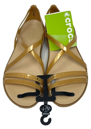 Crocs Isabella Cut Strappy Sandal Size 7 Dark Gold/Gold NEW - Picture 3 of 6