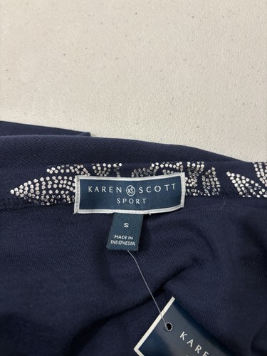 Karen Scott Sport Navy Blue And Silver Short Knit Dress Women Small - Picture 9 of 13