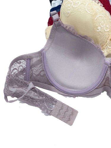 6 pieces Wired Full Cup Lace Plain Regular Padded Basic Bra A/B/C - Picture 71 of 76