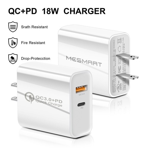 For Apple iPhone 16 15 14 13 Pro Max XR XS Fast USB+Type C Wall Charger Plug - Picture 9 of 21