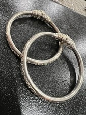 Sterling Silver HAath Baby Bangle Kada, New Baby Bracelets With Stones