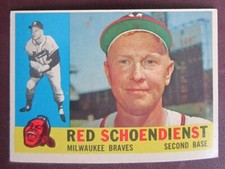 1960 Topps Red Schoendienst (Milwaukee Braves) #335 HOF EX
