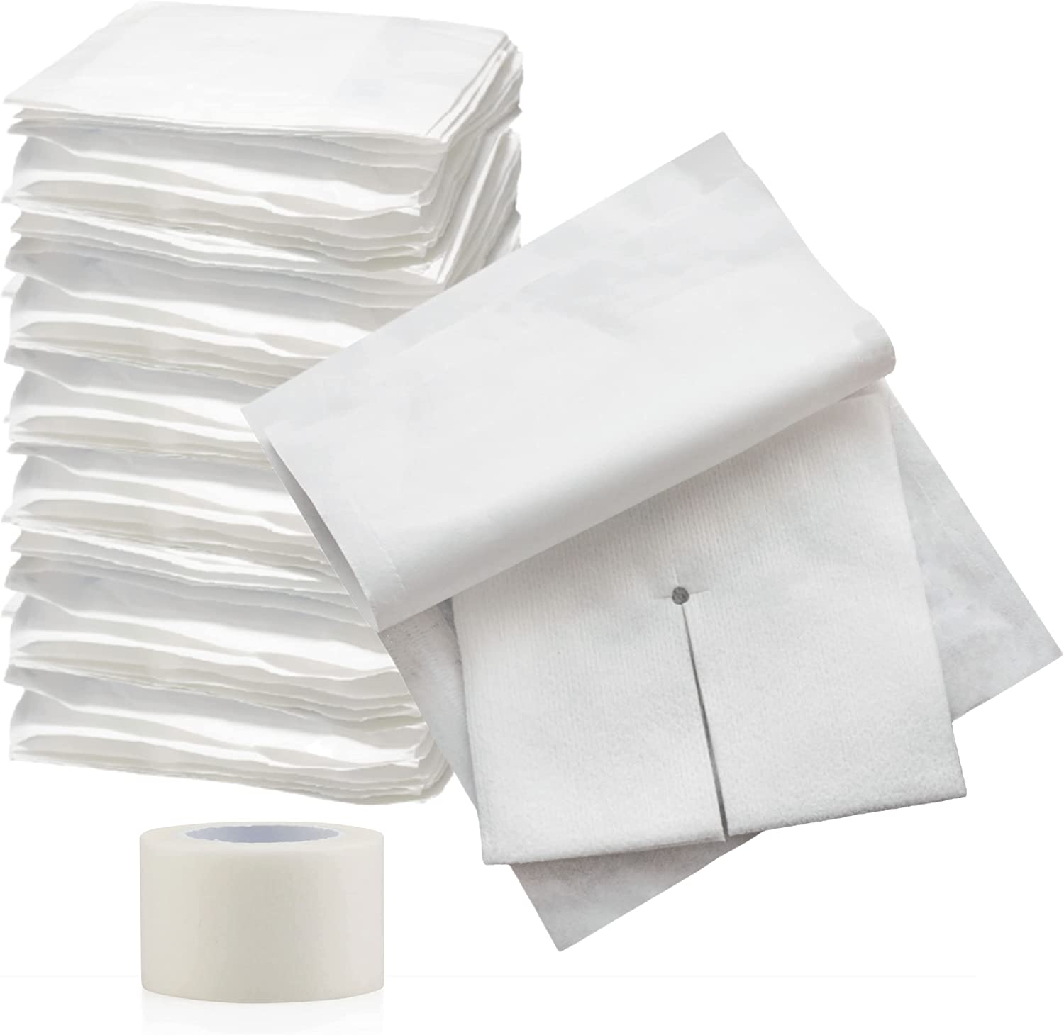 Split Drain Sponge Gauze 2X2 Sterile 6 Ply Pads [Pack of 70] Absorbent Precut 2