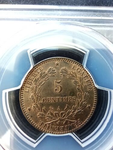 France : 5 Centimes Cérès 1897 A ; PCGS : MS 63 - Picture 2 of 2