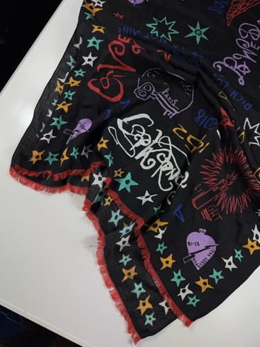Givenchy world tour art silk wool big scarf muffler punk Multicolor Luxury - Picture 5 of 20