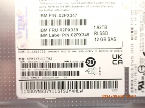 02PX339 IBM 02PX347 02PX349 1.92TB SAS 12G 2.5" V7000 SSD - Picture 8 of 12