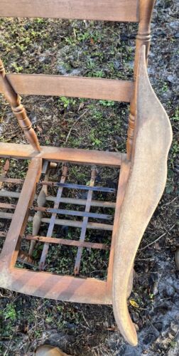 Antique Early American Solid Maple/ Cherry Spindle Sofa Settee - Picture 5 of 14