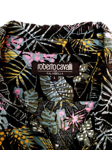 Roberto Cavalli Hawaiian Shirt Multicolor Floral Pattern Viscose size Large - Picture 9 of 15