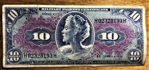 10-HIGHEST-VALUE-of-SERIES-611-USA-MILITARY-MPC-SCHWAN-877-ISSUED-in-1964