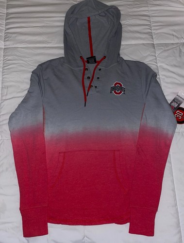 Ohio State Buckeye Colosseum Aurelia Dip-Dye 1/4 Snap Pullover Hoodie Gr. S Neu mit Etikett