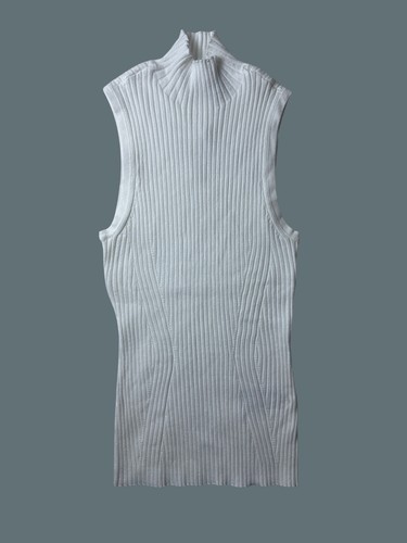 Madewell Womens Tank Ribbed White Knit Sleeveless Mock Neck Sweater Top XS - Picture 6 of 13