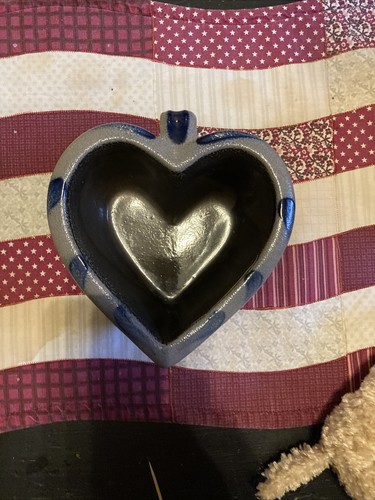 Schale Herzform Steingut Schale 1998 Rowe Art Pottery Works Vintage - Bild 1 von 3