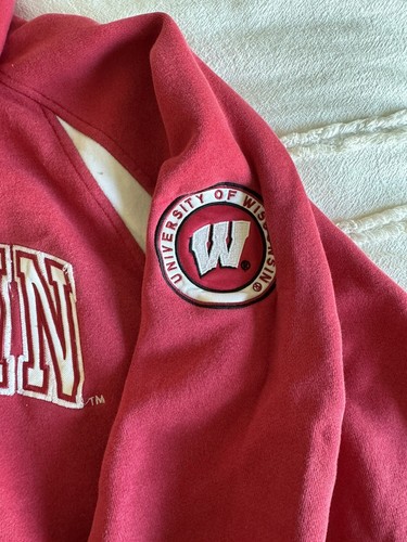 Wisconsin Badgers Hoodie Mens Large Red White - Picture 3 of 5