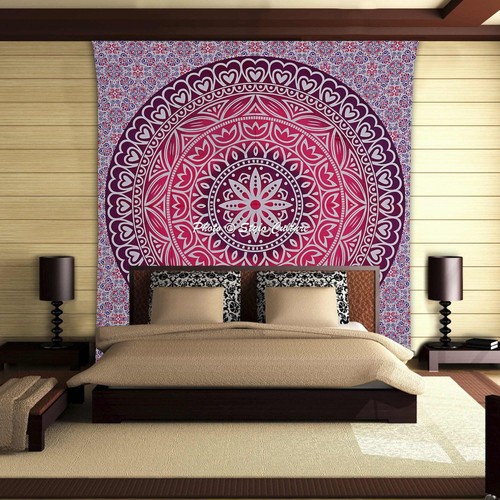 Indian Mandala Tapestry Hippie Bohemian Queen Size Bedding Bedspread Wall Art - Picture 12 of 21
