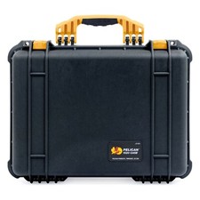 Black Yellow Pelican 1520 Case. No Foam.