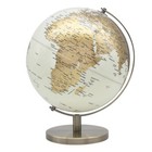 Large Cream and Gold Globe Rotating Atlas Home Decor Office Desk Ornament