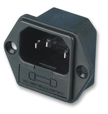 IEC C14 AC Power Entry Jack Outlet  Chassis Panel  Mount with Fuse Holder