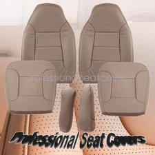 For 1992-1996 FORD Bronco Driver & Passenger Perforated Seat Cover Med Mocha Tan