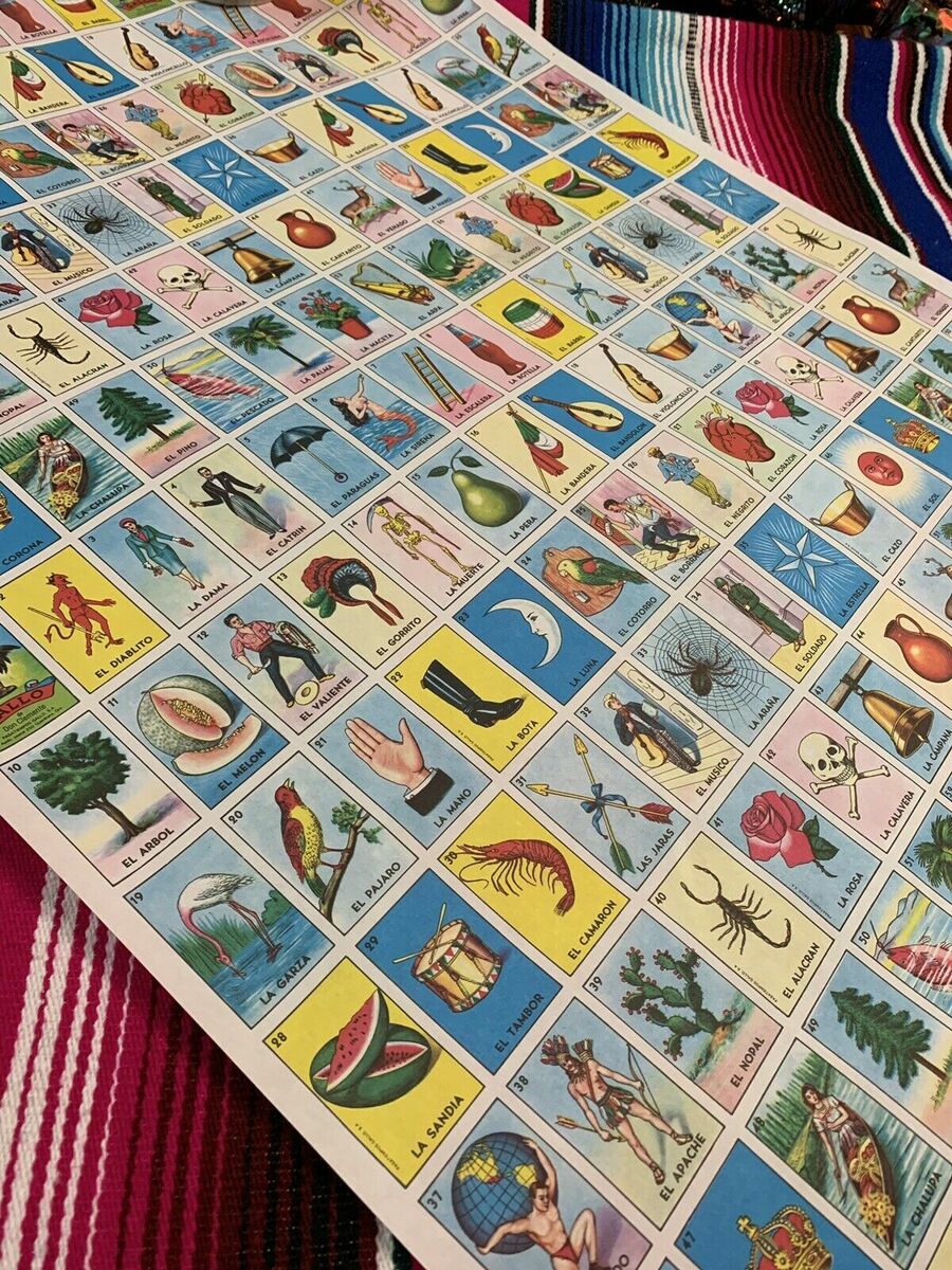 LOTERIA Game Raffle Sheets Laminated Notebook Numbers Name BINGO