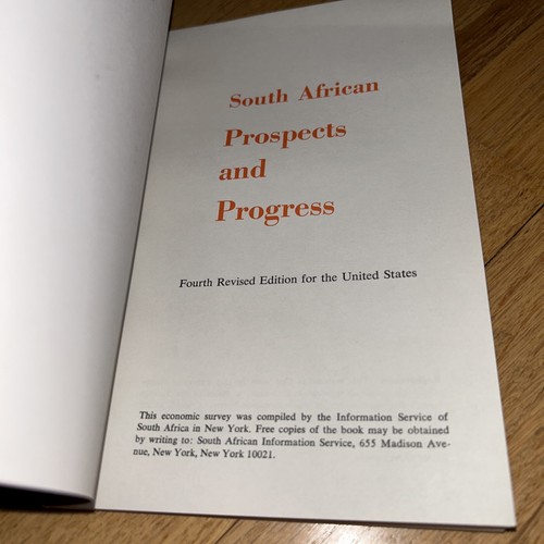 1966 Book SOUTH AFRICAN PROSPECTS & PROGRESS - Promotional Book 80 pages - Picture 2 of 10