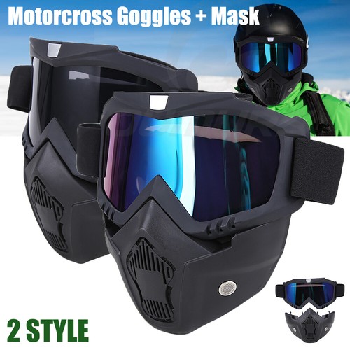 Motorcycle Full Face Mask Motocross Safety Goggles Shield Glasses Eyewear skiing - Bild 1 von 14