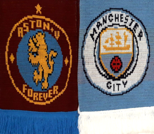Aston Villa v Manchester City Home & Away Match Scarf / Football Memorabilia - Picture 9 of 11