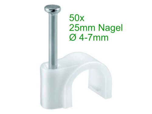 Kabelschellen Kabelklemmen Nagelschellen 4 - 14mm Kabelbefestigung 10-250 Stück✅ - Bild 15 von 27