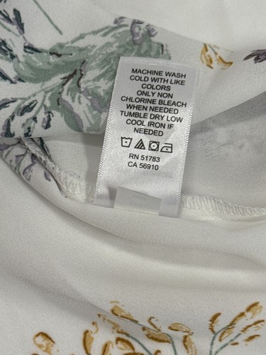Maurices Womens Short Sleeve White Floral Zipper Back Blouse Top Size XL Casual - Picture 6 of 10