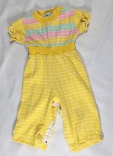 Vintage Health-Tex Baby Jumpsuit Jumper Romper 18 Months Yellow Pastel Retro