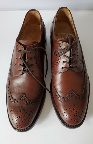 Men’s Jack Erwin Hubert Longwing Derby Wingtip Oxford Brown leather Shoes Sz  9D