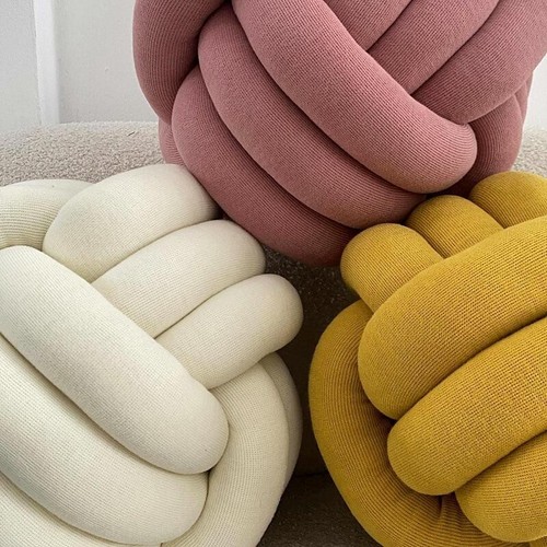 Hand-woven knotted ball pillows sofa, living room cushion pillows (Bulk 3 Sets) - Picture 5 of 14