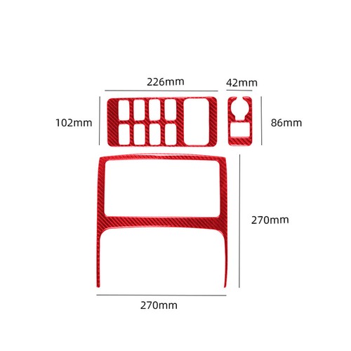 Cubierta de botón de control central de fibra de carbono roja para Toyota FJ Cruiser 2007-14 - Imagen 9 de 14