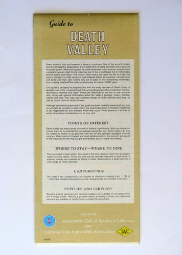 👀Death Valley Nationalpark Guide / Karte, Auto Club Südkalifornien 🚗🔥🌞 - Bild 2 von 2