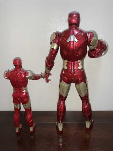 Hasbro 2 Iron Man Action Figures Electronic Talking Blasting Light Up 15” & 10” - Picture 8 of 10