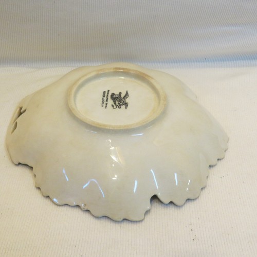 RARE Antique Laughlin Bros Premium Stone China 1870s Grape Leaf Plate Eagle Lion - Picture 14 of 14
