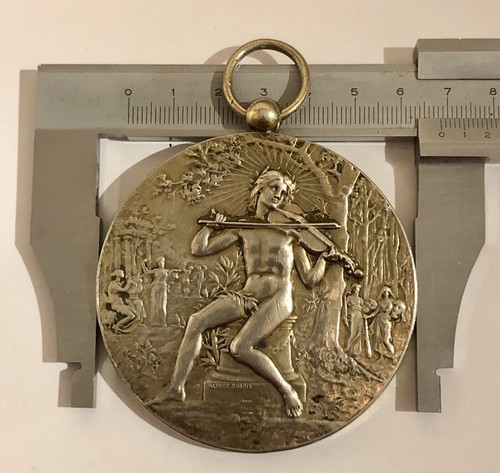 MÉDAILLE EN ARGENT DUBOIS SILVER MEDAL MUSIQUE ART DIAMÈTRE 68 mm POIDS 153 g - Imagen 4 de 14