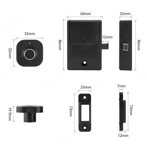 New Smart Home Cabinet Drawer Lock Biometric Fingerprint Digital Electronic Lock - Picture 10 of 15